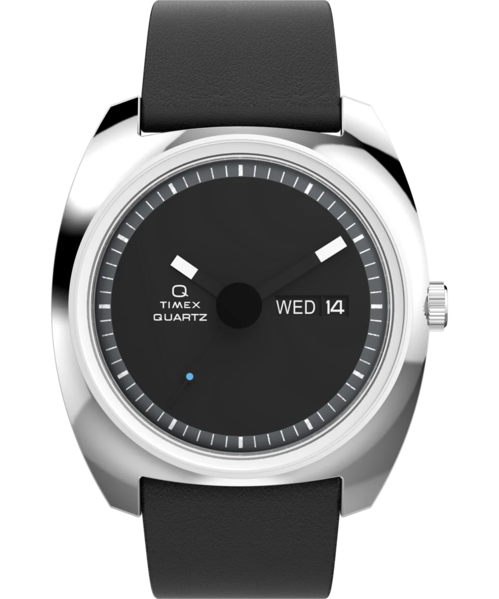 Image of Q Timex® 1975 Enigma 37mm Leather Strap Watch