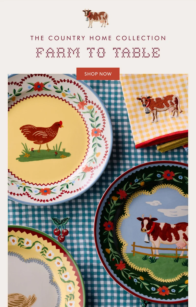 THE country HOME COLLECTION FARM TO TABLE Shop now
