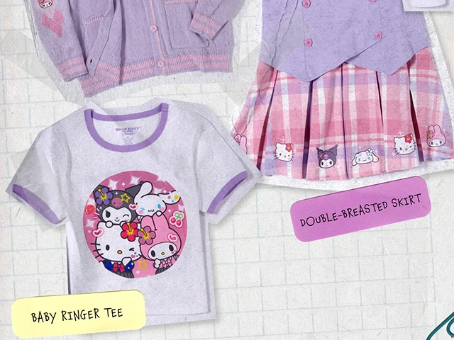 Products Featured - Baby Ringer Tee and Double-Breasted Skirt