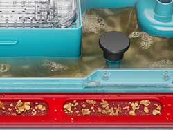 Cutaway of the Dyson Clean+Wash Hygiene showing how it separates waste automatically.
