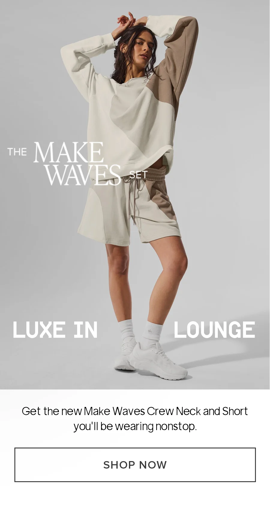 THE MAKE WAVES SET. Alo + Jin. Get the new Make Waves Crew Neck and Short, as seen on Jin from BTS. SHOP NOW