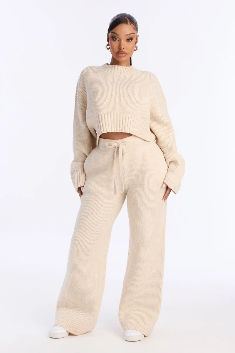 Image of Mila Pullover Sweater Pant Set - Oatmeal
