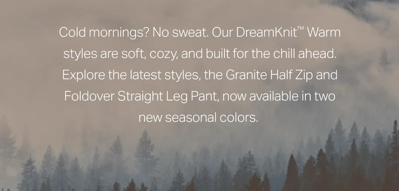 New Styles In DreamKnit Warm
