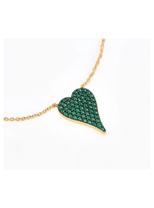 Diamonique x Jennifer Miller Signature Boxed Mini Pave Heart Necklace, Sterl