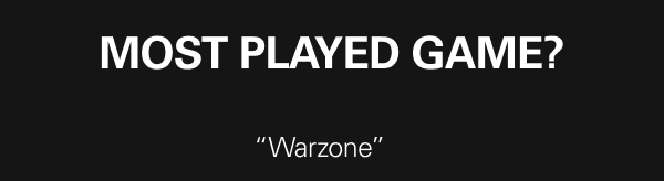 MOST PLAYED GAME? “Warzone”