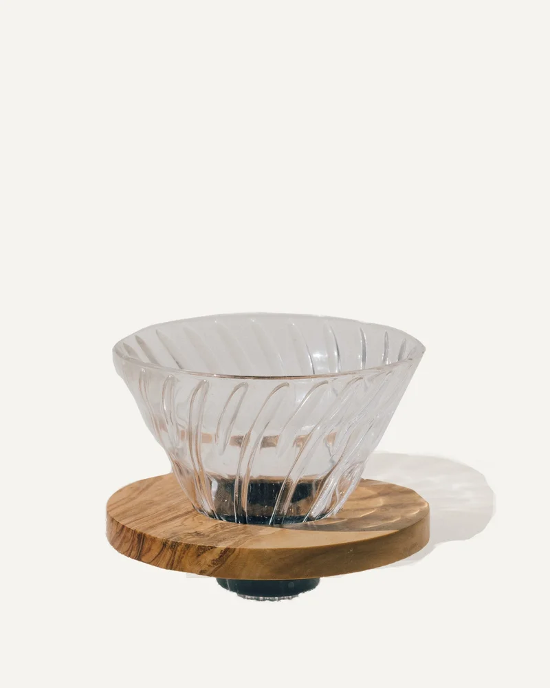 Image of Glass & Olivewood V60 Dripper