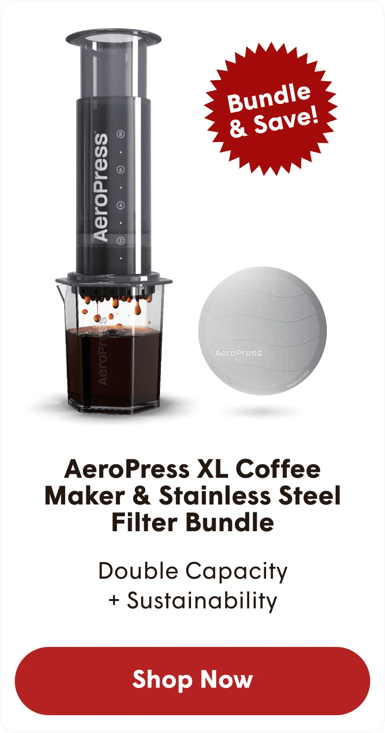 AeroPress XL Coffee Maker & Stainless Steel Filter Bundle - Shop Now