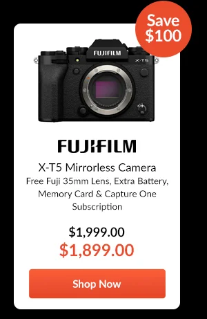 Fujifilm X-T5 Mirrorless Camera  Free Fuji 35mm Lens, Extra Battery, Memory Card & Capture One Subscription