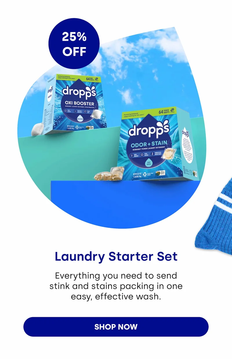 Laundry Starter Set Everything you need to send stink and stains packing in one easy, effective wash.  [SHOP NOW]