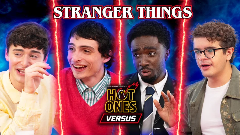Stranger Things cast on Hot Ones Versus