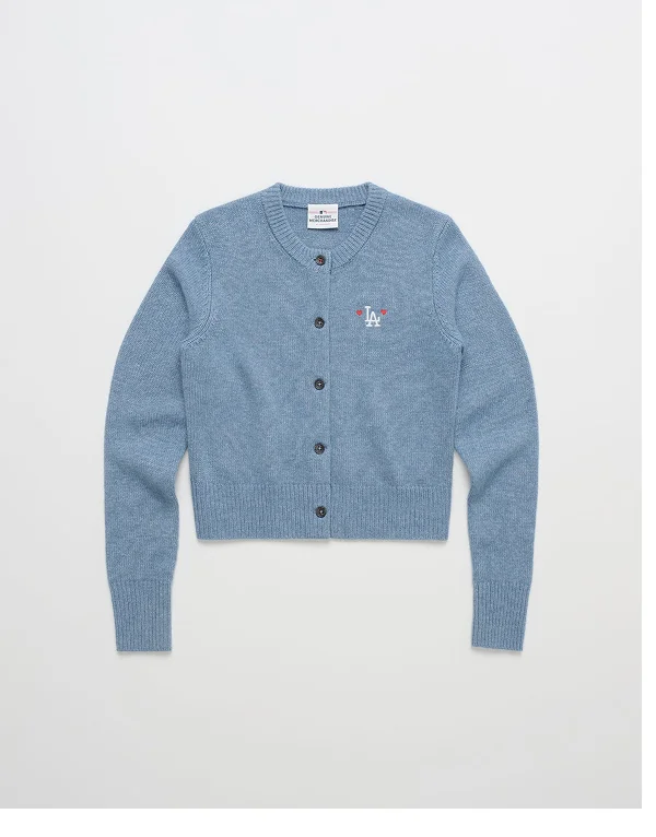 Dodgers Heart Cardigan Sweater - Blue Moon