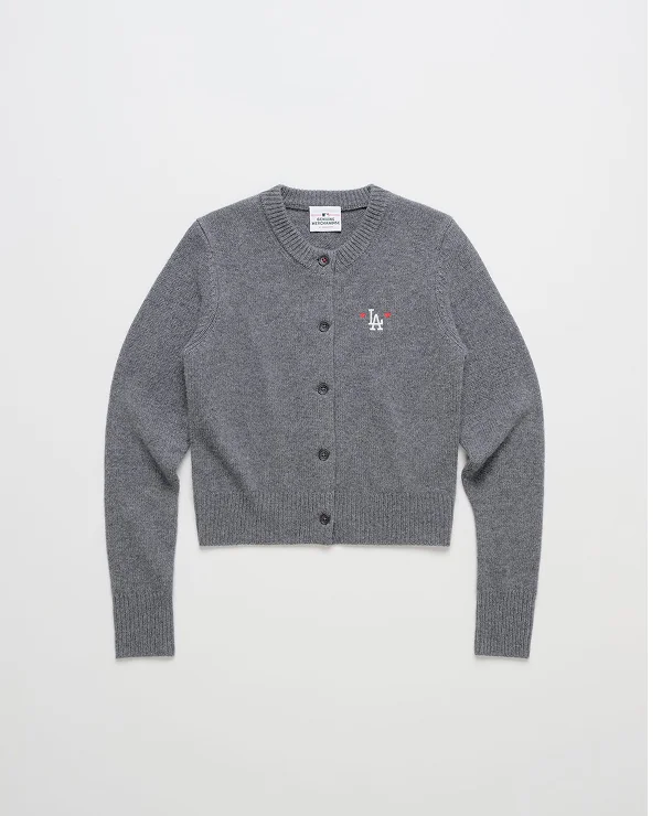 Dodgers Heart Cardigan Sweater - Dark Grey Heather