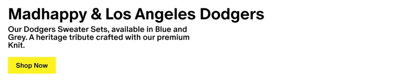 Madhappy & Los Angeles Dodgers - Our Dodgers Sweater Sets, available in Blue and Grey. A heritage tribute crafted with our premium Knit.