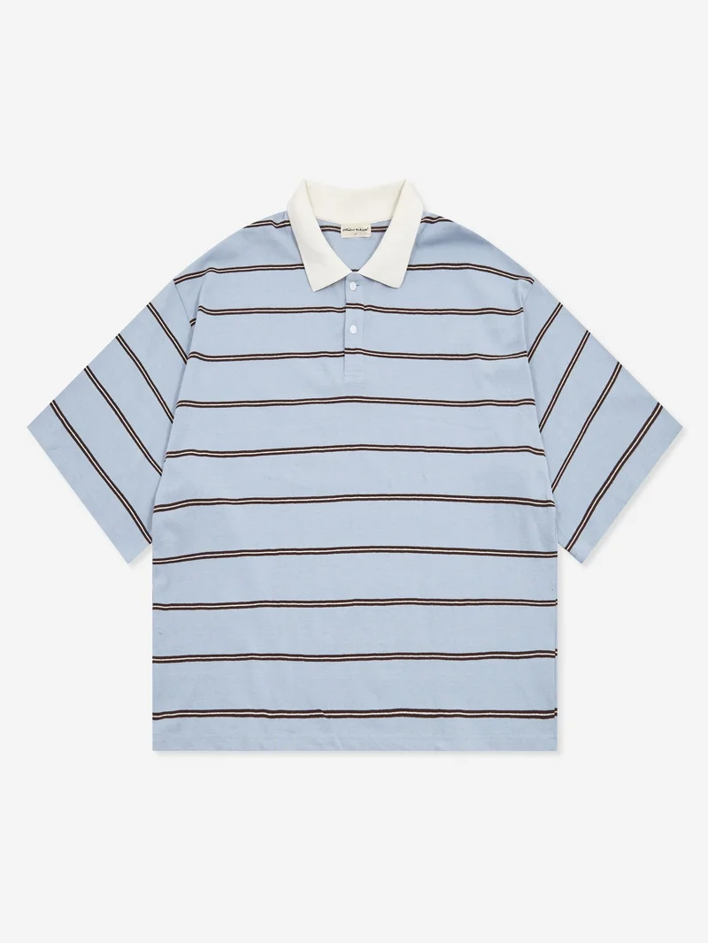 Image of Estudio Niksen Boxy Jersey Polo - Light Blue