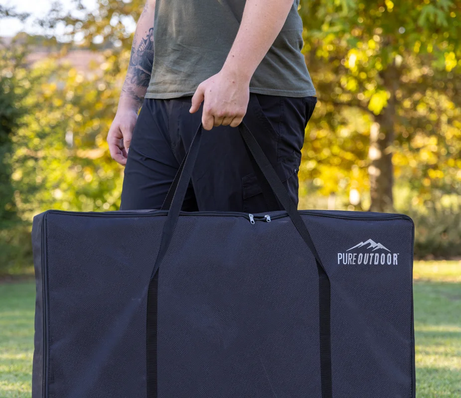 CARRYING CASE INCLUDED FOR EASY TRANSPORTATION AND STORAGE