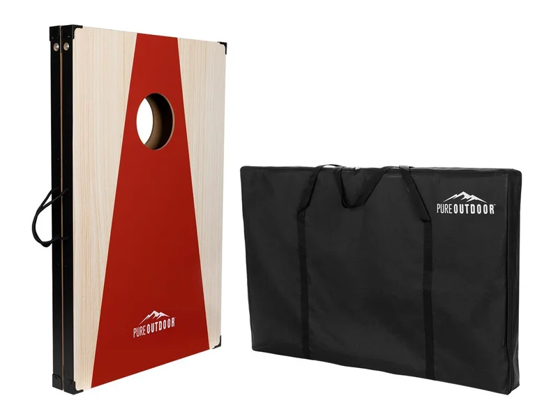 Pure Outdoor Wood Cornhole Outdoor Game with Carry Case