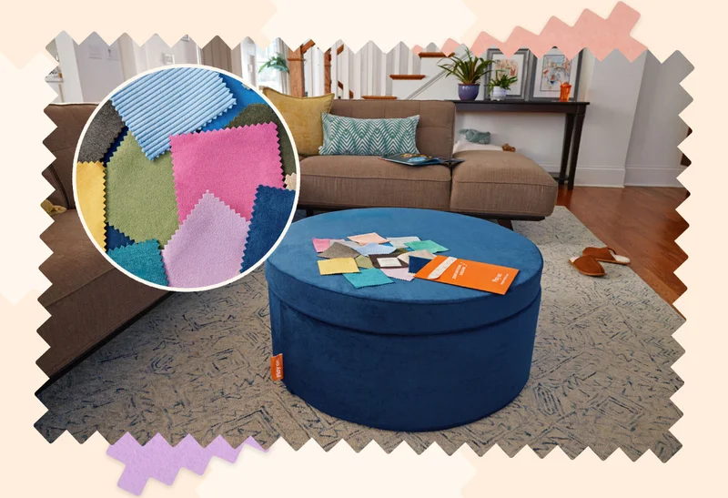 A Blueridge Chunk with scattered swatches on top.