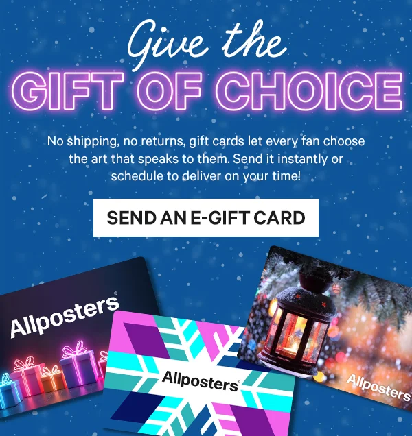 Give the Gift of Choice: No shipping, no returns, gift cards let every fan choose the art that speaks to them. Send it instantly or schedule to deliver on your time!