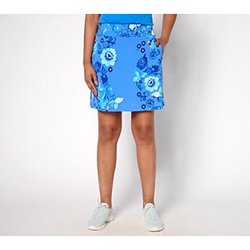 Susan Graver Courtside Social Petite Printed Knit Skort
