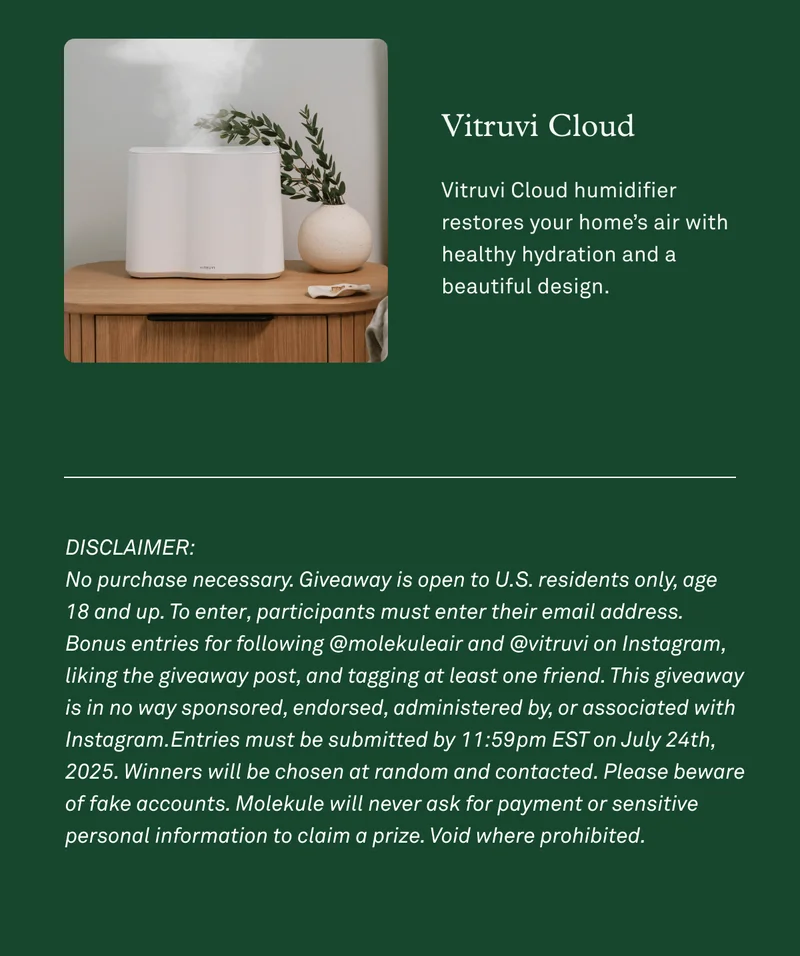 Vitruvi Cloud humidifier restores your home's air with healthy hydration and a beautiful design