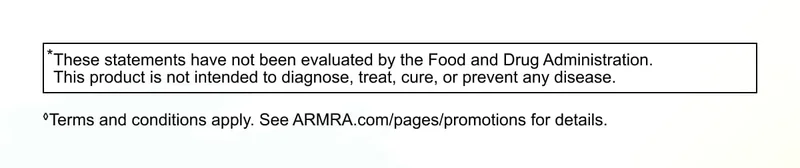 FDA disclaimer stating the product is not intended to diagnose, treat, cure, or prevent disease.