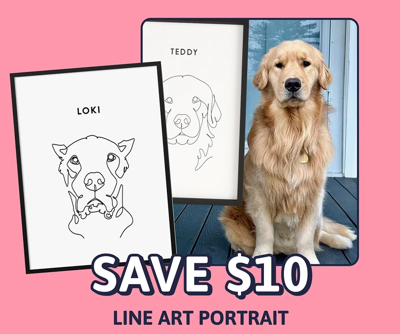 Line Art Pet Portrait. SAVE $10