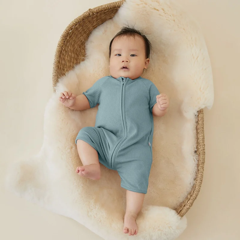 Image of Ribbed Zip Summer Pajamas