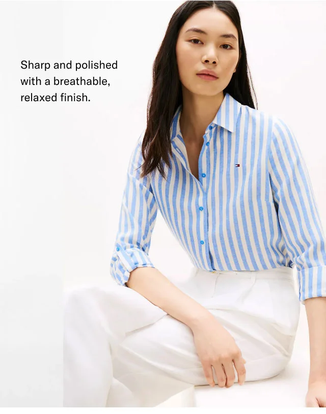 Sharp and polished with a breathable, relaxed finish.