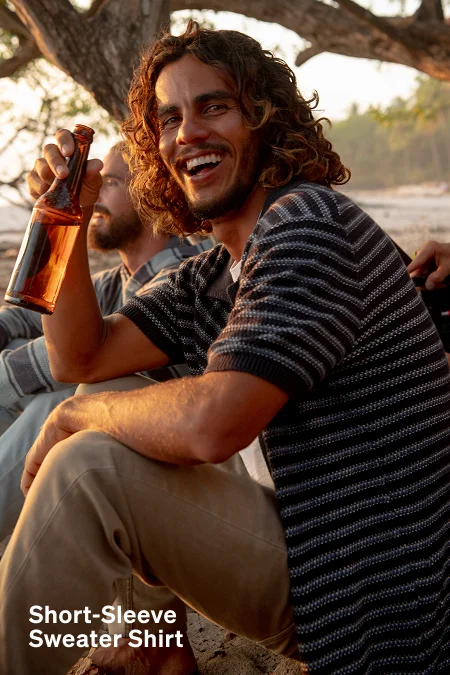 Short-Sleeve Sweater Shirt