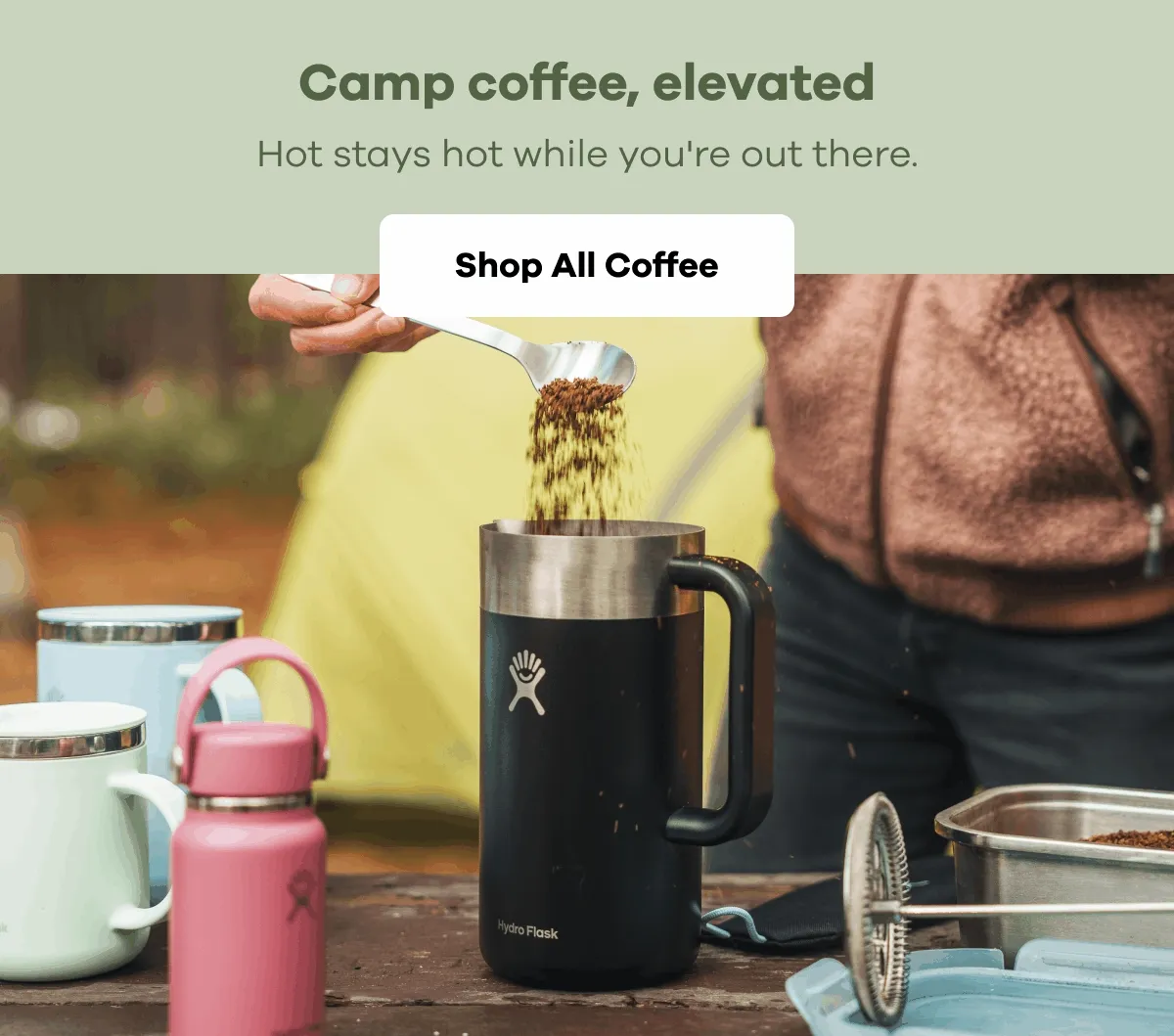 Camp coffee, elevated. Hot stays hot while you're out there. | Shop All Coffee