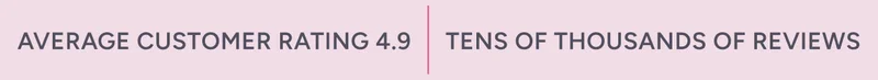 Average customer rating 4.9 stars