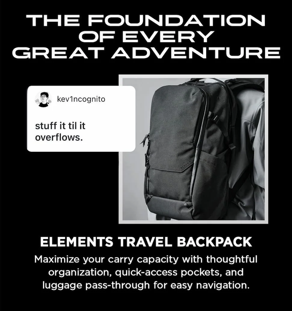 ELEMENTS TRAVEL BACKPACK