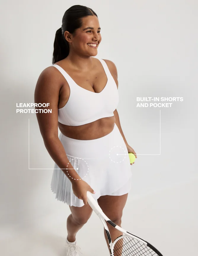LEAKPROOF PROTECTION. BUILT-IN SHORTS AND POCKET.