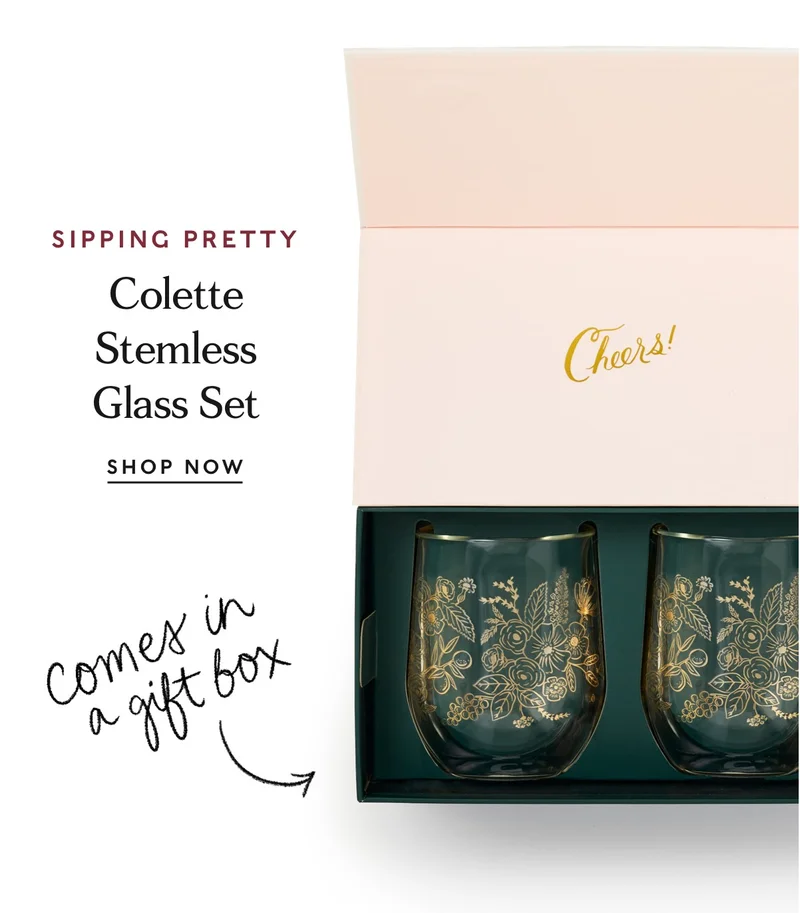 Shop Colette Stemless Glass Set
