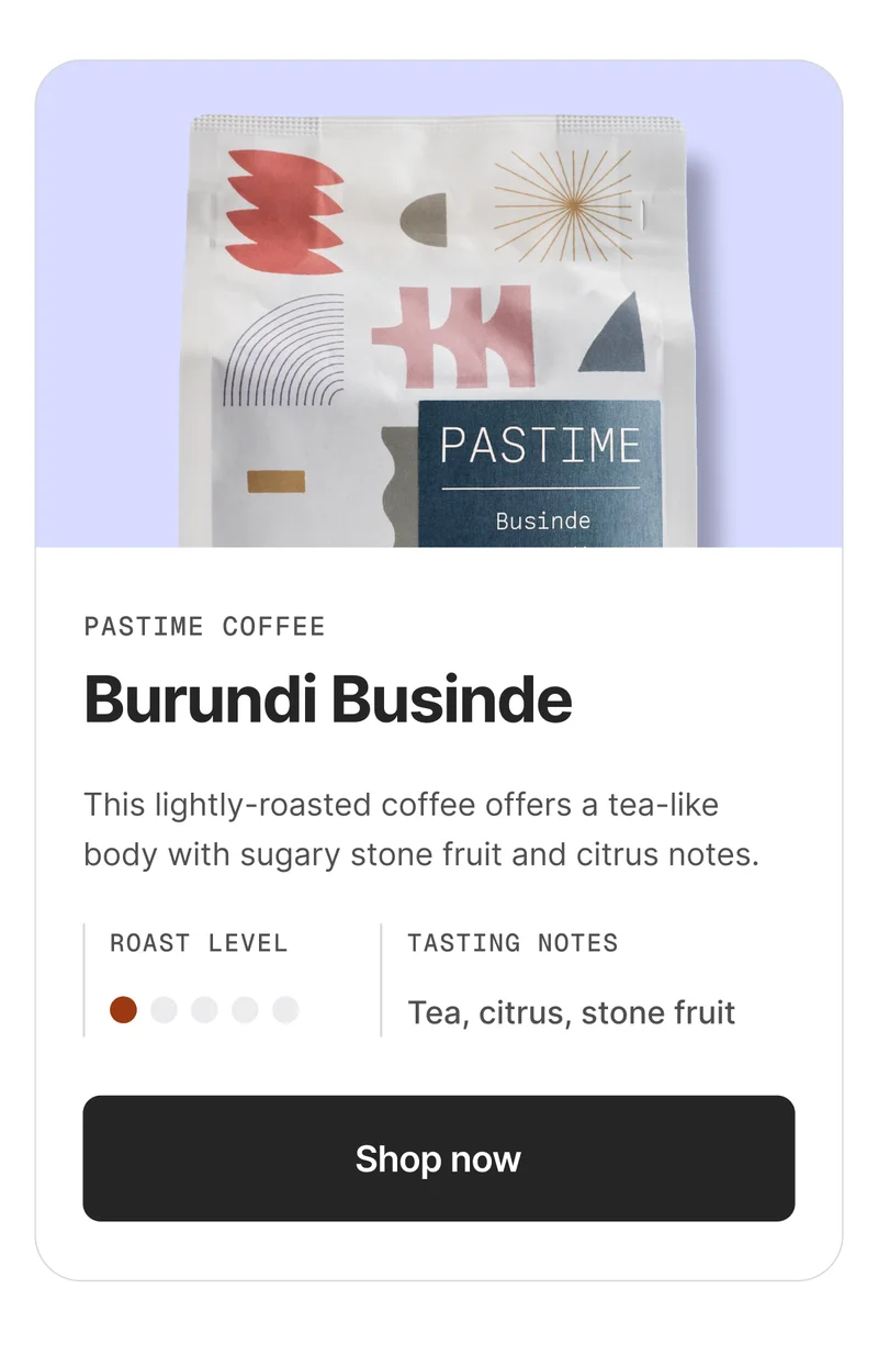 Burundi Businde by Pastime Coffee