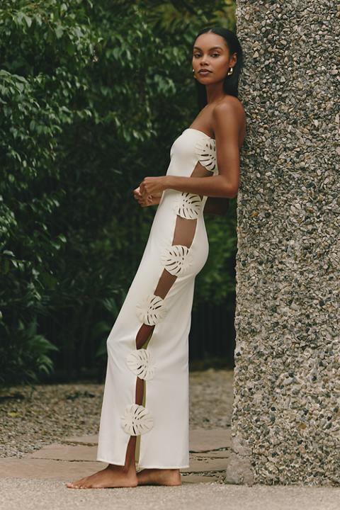 Bahia Maria Hoja Rota Strapless Cutout Maxi Dress