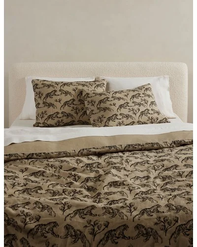 Tiger Hemp Duvet Cover by Sarah Sherman Samuel - Full/Queen