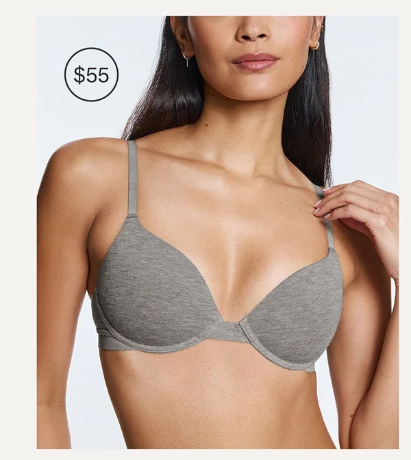 Supima® Cotton Lift Up Bra Heather Grey