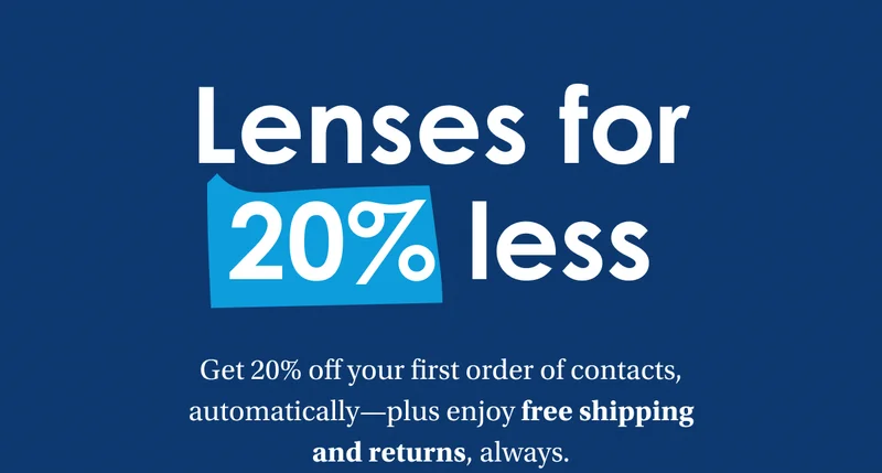 Lenses for 20% less