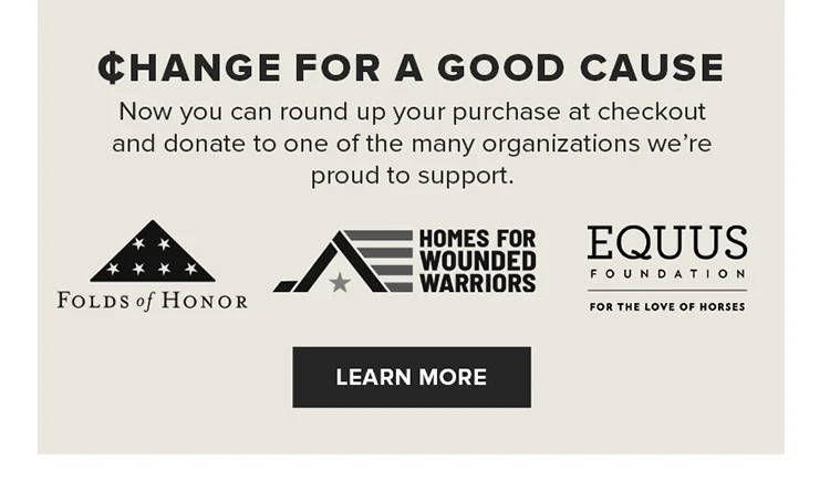CHANGE FOR A GOOD CAUSE | LEARN MORE