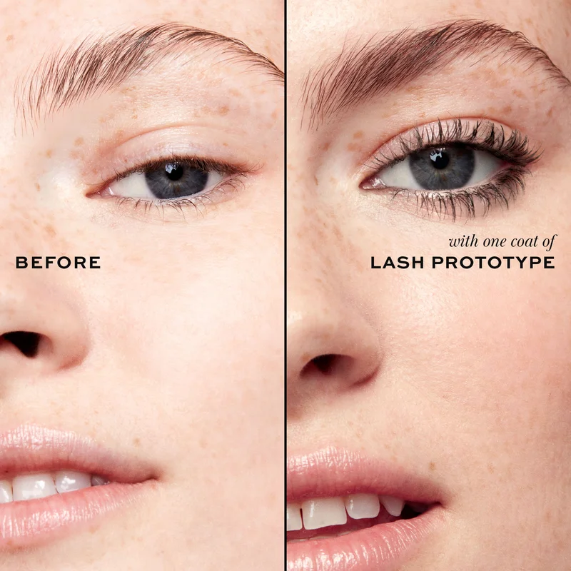 an image of a woman with freckles before and after her eyelash