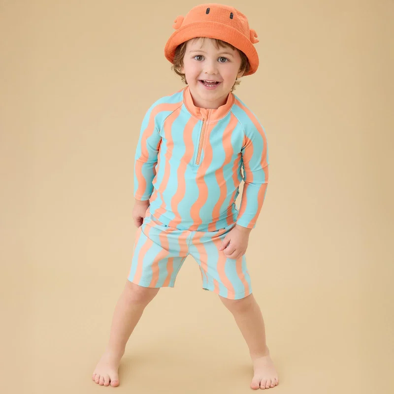 Image of KIDLY by MORI Rashguard & Swim Trunks