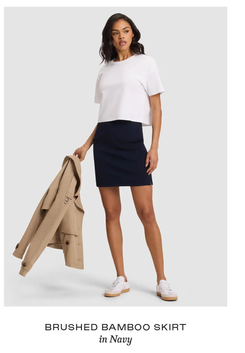 Shop Brushed Bamboo Skirt Shop Brushed Bamboo Skirt