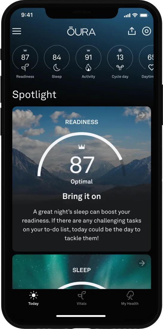 Oura Ring app screen