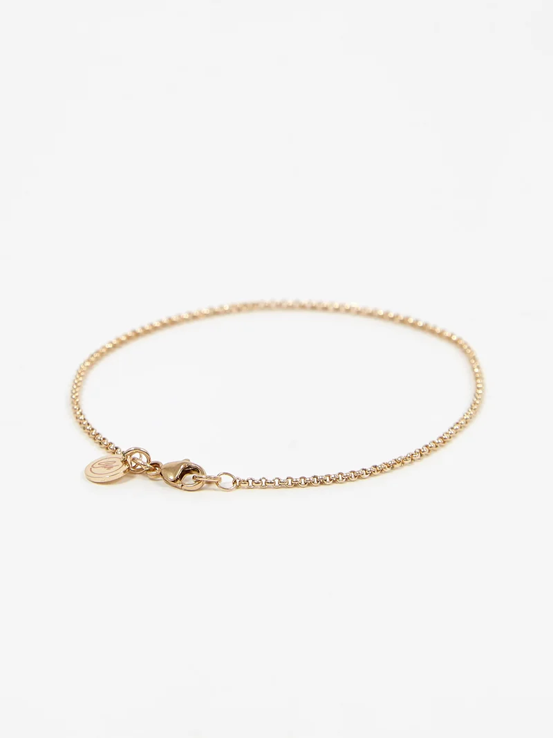 Image of Goodhood Worldwide Minibel Curb Bracelet / 9ct Gold  / 19cm