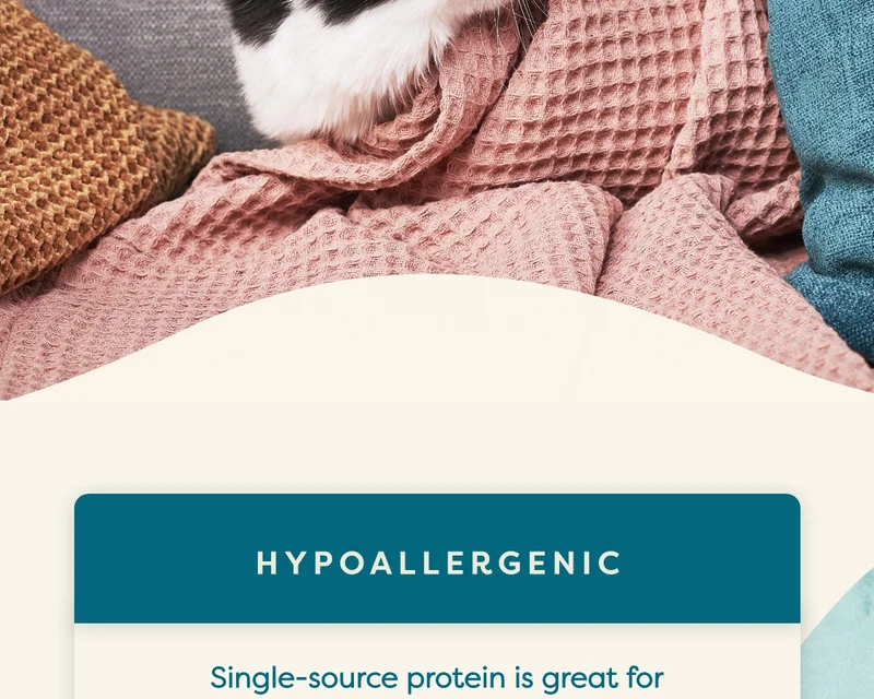 Hypoallergenic - Single-source protein is great for cats who are a little more sensitive.