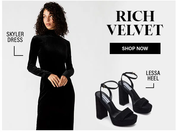 Rich Velvet - skyler dress & lessa heel