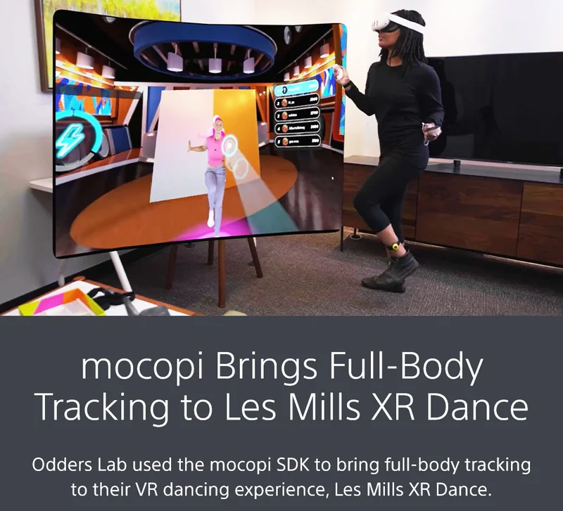 mocopi Brings Full-Body Tracking to Les Mills XR Dance | Odders Lab used the mocopi SDK to bring full-body tracking to their VR dancing experience, Les Mills XR Dance.