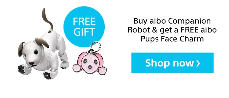 Free Gift | Buy aibo Companion Robot & get a Free aibo Pups Face Charm | Shop now