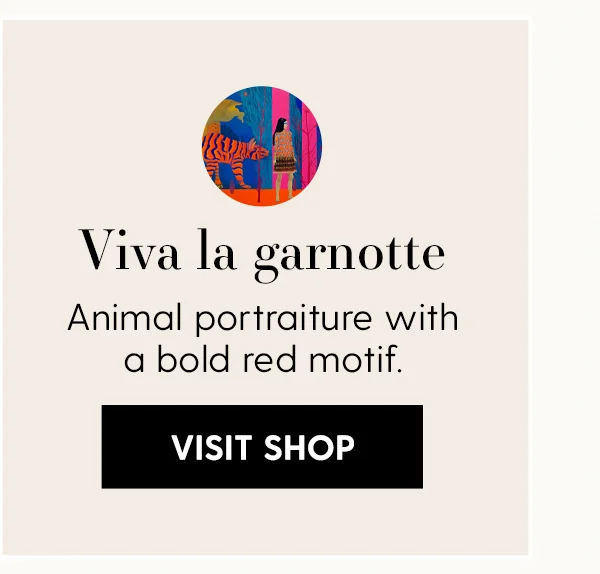 Viva la garnotte | Animal portraiture with a bold red motif. | VISIT SHOP